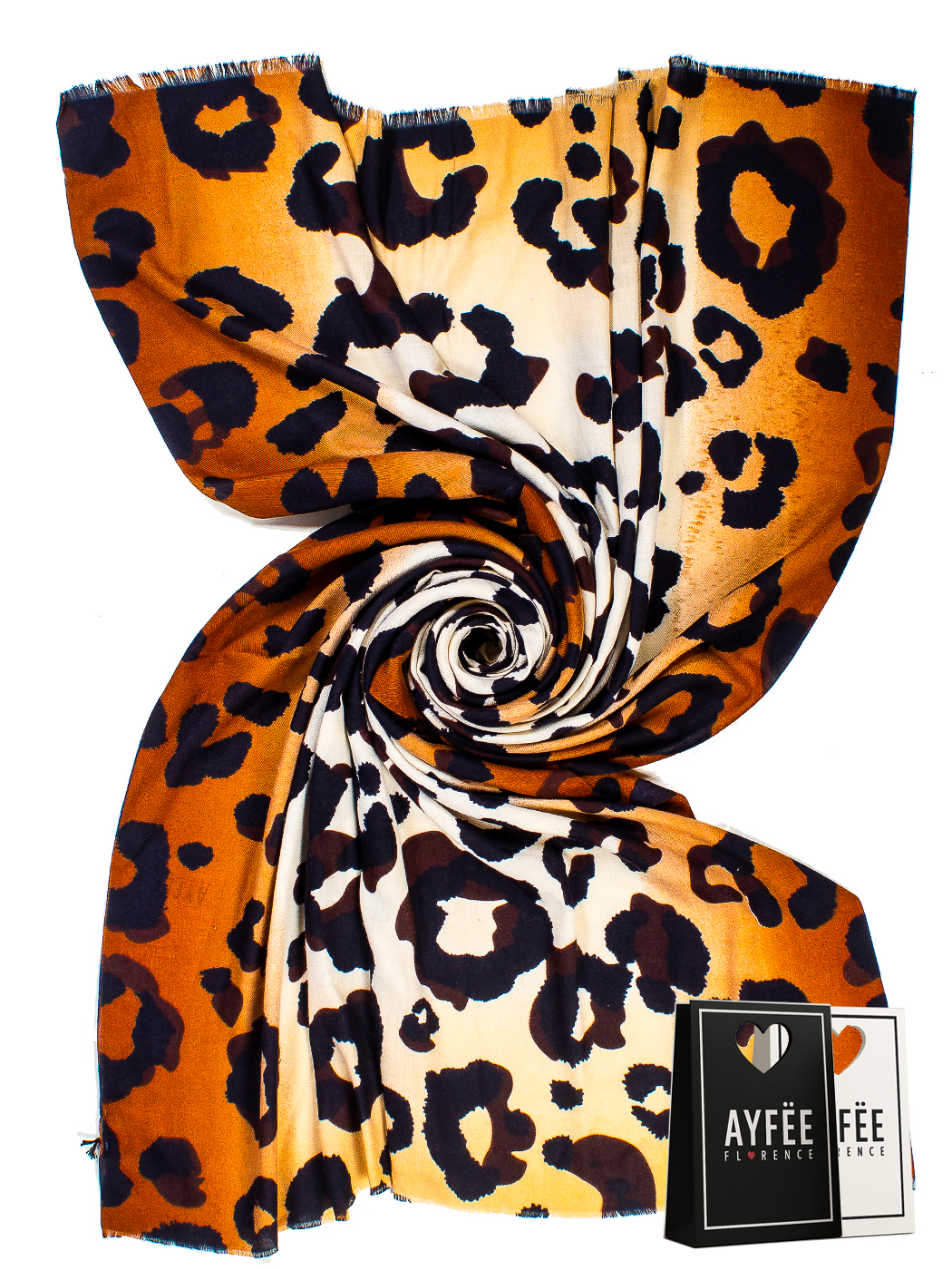 STOLA STAMPA SHADED ANIMALIER SOFT TOUCH, CM 90*180, 100% VISCOSE, MADE IN PRC        - BEIGE